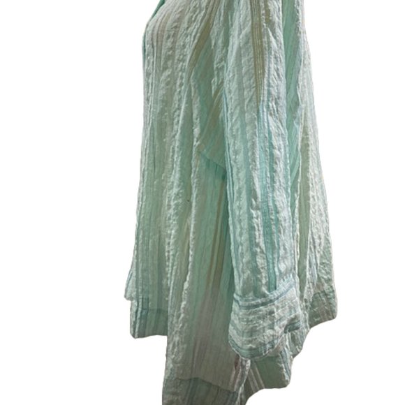 Ruby Rd Mint Green Button Front Top - Picture 5 of 8